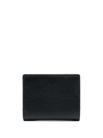 Furla Small Camelia Leather Wallet In Black