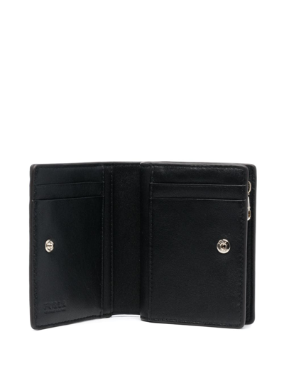 Shop Furla Small Camelia Leather Wallet In Black