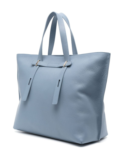 Shop Furla Large Giove Leather Tote Bag In Blue