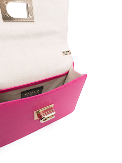 Shop Furla Mini 1927 Leather Crossbody Bag In Pink