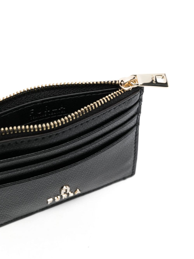Furla Logo-plaque Leather Wallet In Black