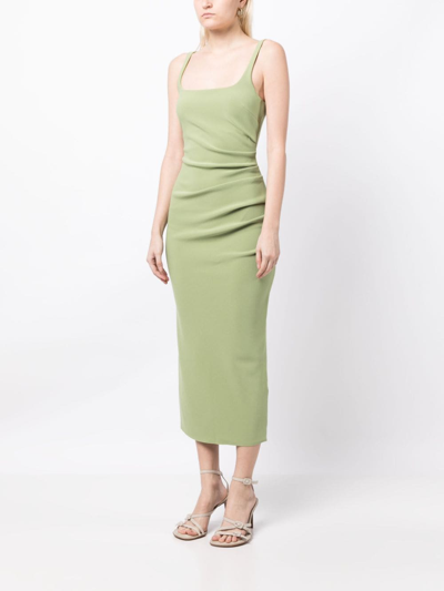 Shop Bec & Bridge Karina Tuck Midi Dress In Green