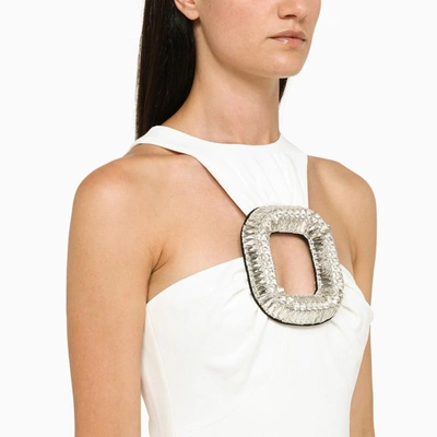 Shop David Koma Asymmetrical Midi Dress In White