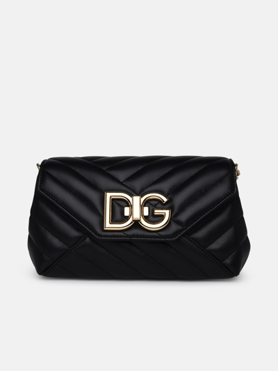 Shop Dolce & Gabbana Small Lop Shoulder Strap In Black Lambskin