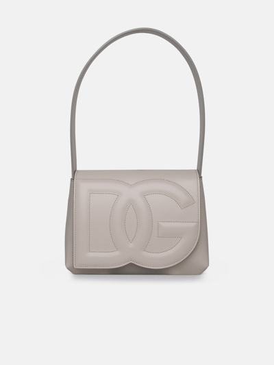 Shop Dolce & Gabbana Dg Logo Shoulder Bag In Ivory Calf Leather