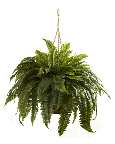 Shop Nearly Natural Double Giant Boston Fern Hanging Basket