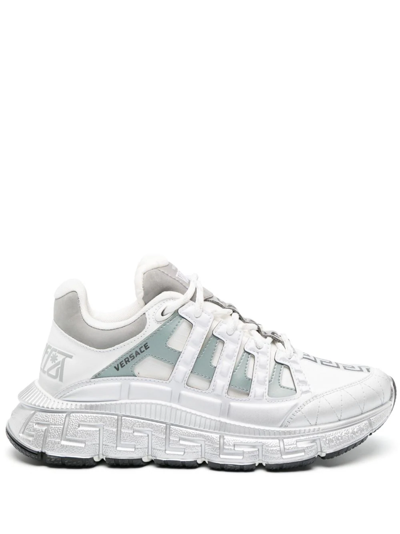 Shop Versace Trigreca Sneakers In White