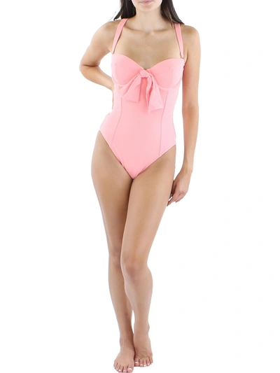Shop Alexandra Miro Womens Bow Underwire One-piece Swimsuit In Pink