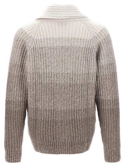 Shop Brioni Degradè Cardigan Sweater, Cardigans Beige
