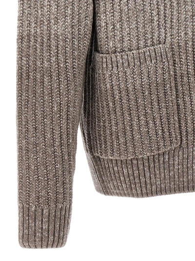 Shop Brioni Degradè Cardigan Sweater, Cardigans Beige