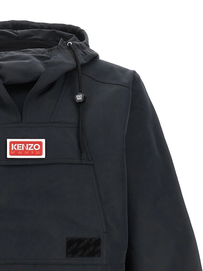 Shop Kenzo Logo Anorak Casual Jackets, Parka Black