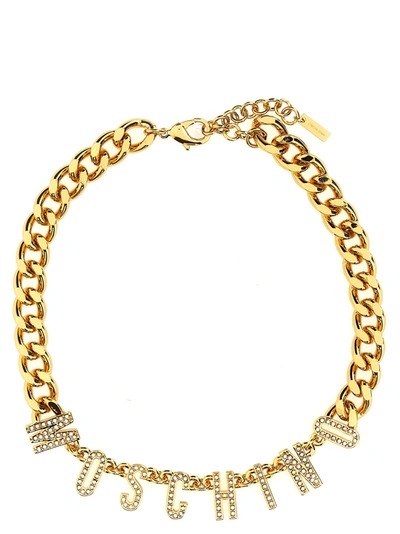 Shop Moschino Logo Necklace Jewelry Gold