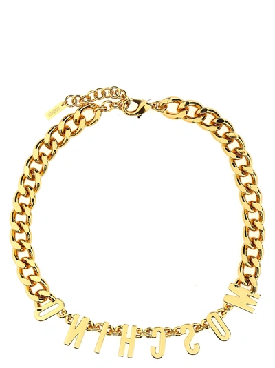 Shop Moschino Logo Necklace Jewelry Gold