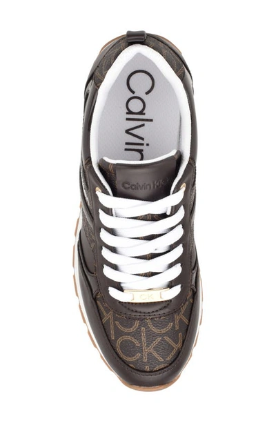 Calvin Klein Women's Carlla Logo Sneakers In Brown