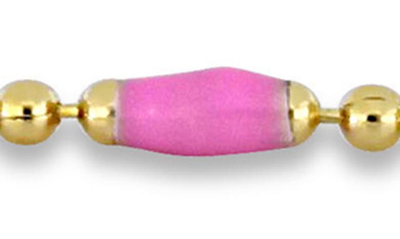 Delmar Enamel Station Ball Chain Link Bracelet In Gold/pink