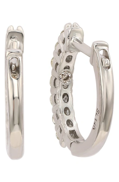 Suzy Levian 14k 0.50 Ct. Tw. Diamond Huggie Earrings In White