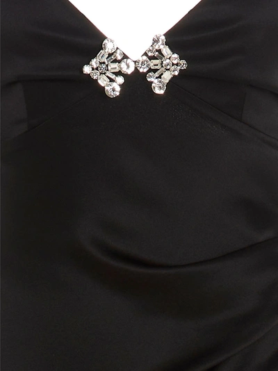 Shop Alessandra Rich Crystal Silk Dress Dresses Black
