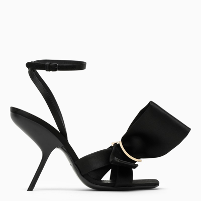 Shop Ferragamo | Black Sandal With Asymmetrical Bow