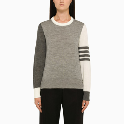 Shop Thom Browne | Grey Wool Crew-neck Sweater