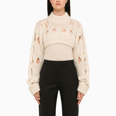 Shop Federica Tosi | Perforated Butter Turtleneck In White