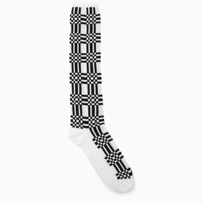 Marni Check-pattern Ankle Socks In White