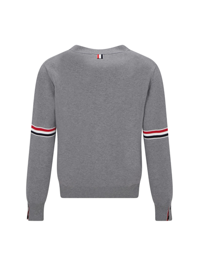 Shop Thom Browne Cardigan In Light Grey