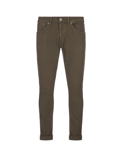 Shop Dondup George Skinny Jeans In Brown Stretch Woven Cotton In Marrone