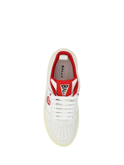 Shop Bally Sneakers In White/lipstick