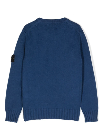 Shop Stone Island Junior Crew Neck Sweater In Bluette Winter Cotton