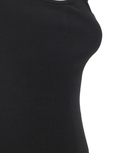 Shop Off-white Off Stramp Rib Round Mini Dress In Black