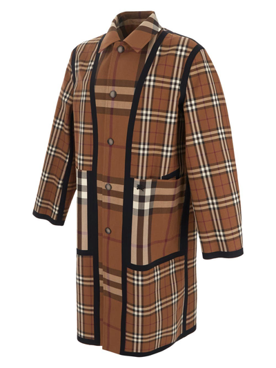 Shop Burberry Reversible Check Trench Coat In Beige