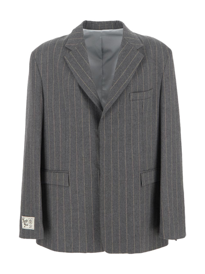 Shop Family First Classic Single Breast Over Jacket In Grey