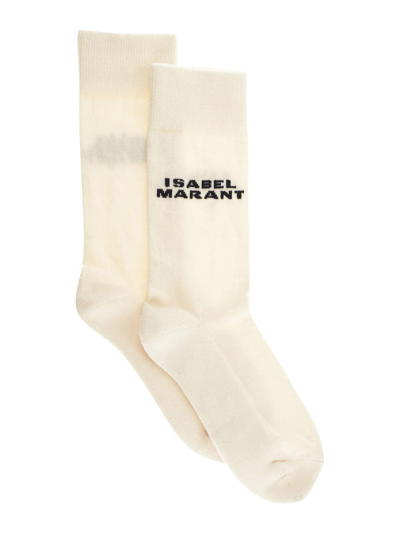 Shop Isabel Marant Dawi Socks In Ivory