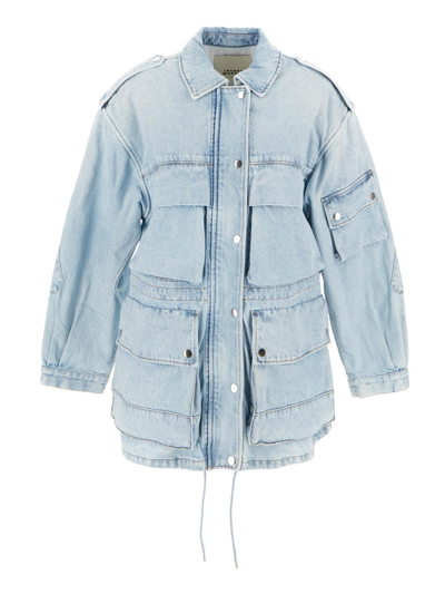 Shop Isabel Marant Elize Denim Jacket In Blue