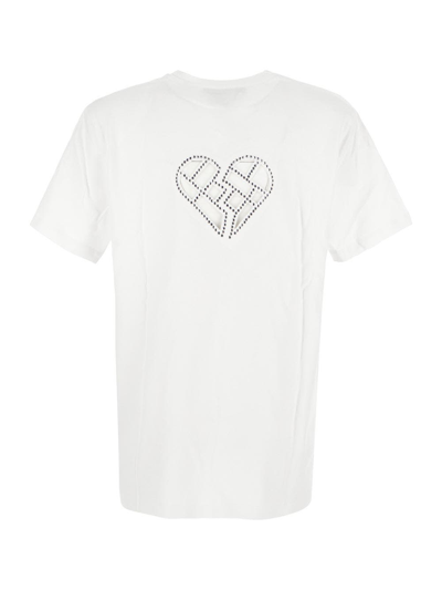 Shop Rotate Birger Christensen Boxy Lasercut T-shirt In White