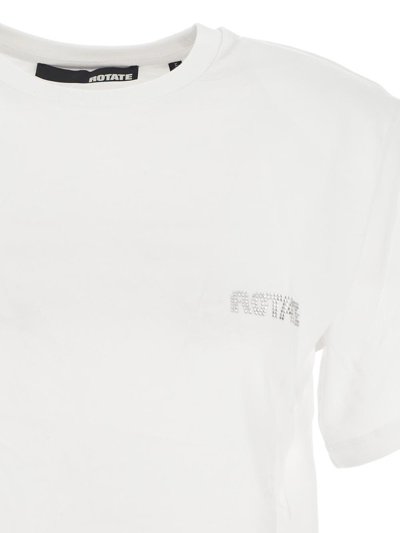 Shop Rotate Birger Christensen Boxy Lasercut T-shirt In White