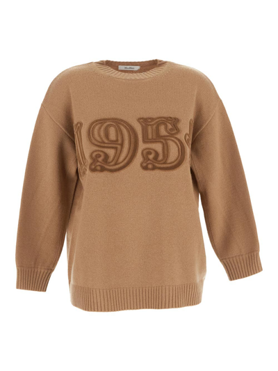 Max Mara Camel Wool And Cashmere Plata Sweater In Brown