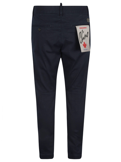 Shop Dsquared2 Sexy Chino Cotton Trousers In Navy