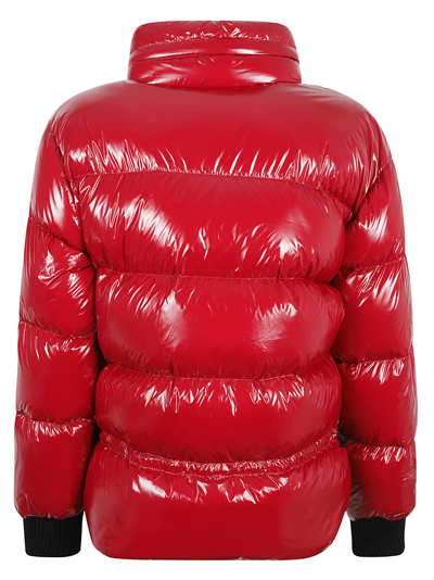 Shop Dsquared2 Glossy Puff Red Padded Jacket In Bordeaux