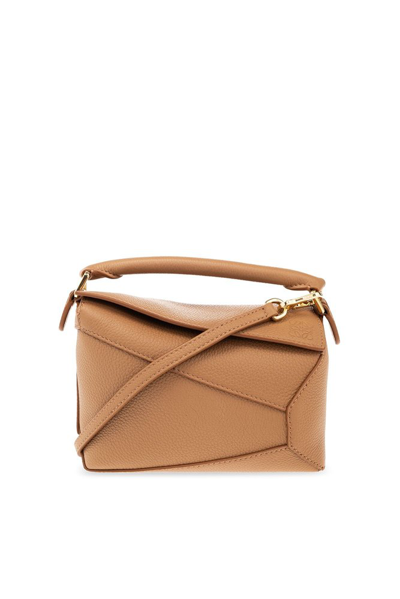 Shop Loewe Puzzle Mini Shoulder Bag In Brown