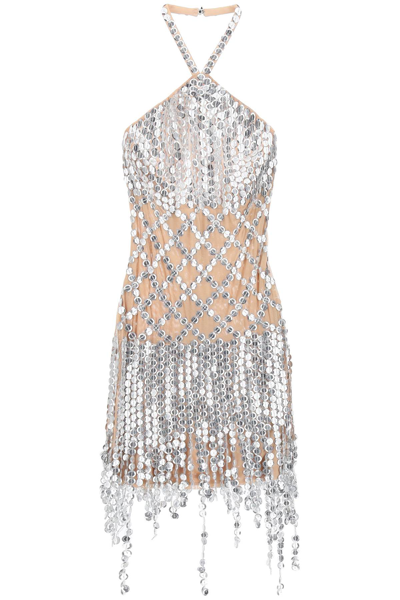 Shop Attico The  'adriel' Mini Dress With Hexagonal Sequins Women In Multicolor