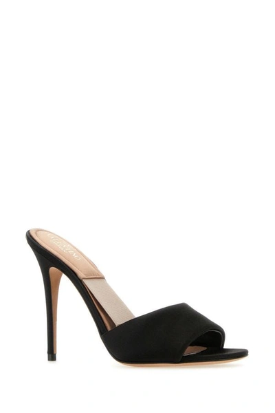 Shop Valentino Garavani Woman Black Satin Mules