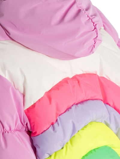 Billieblush Rainbow Hooded Puffer Jacket In Pink