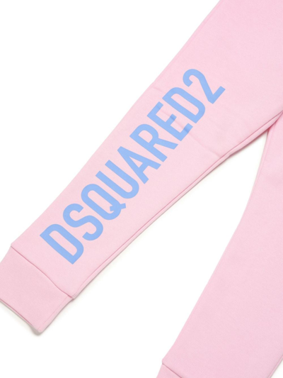 Dsquared2 Logo-print Drawstring Track Pants In Pink