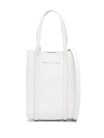 Shop Bimba Y Lola Logo-lettering Mini Crossbody Bag In 10060 Blanco Roto