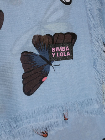 Bimba y Lola floral-print modal scarf, Blue