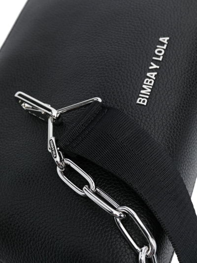 Shop Bimba Y Lola Medium Trapezium Leather Crossbody Bag In Black