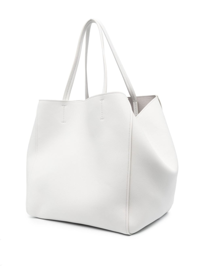 Shop Bimba Y Lola Large Leather Tote Bag In White