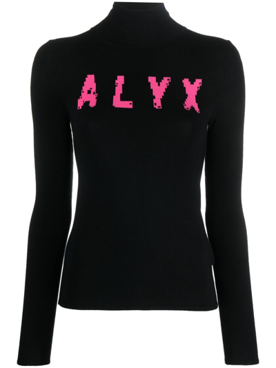 Shop Alyx Logo Intarsia-knit Jumper In Black