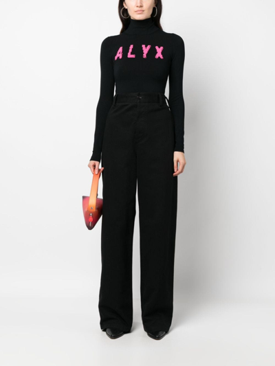 Shop Alyx Logo Intarsia-knit Jumper In Black